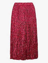 Scotch & Soda - Pleated printed maxi skirt in recycled Polyester - midi nederdele - space floral electric red - 0