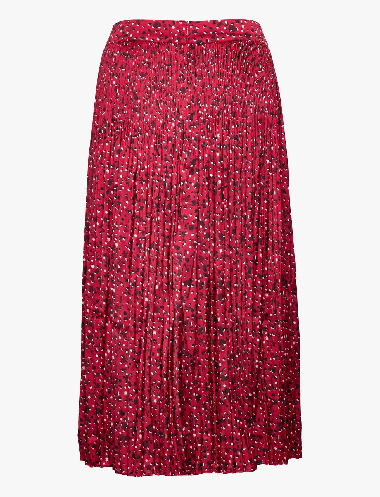 Scotch & Soda - Pleated printed maxi skirt in recycled Polyester - midi rokken - space floral electric red - 1