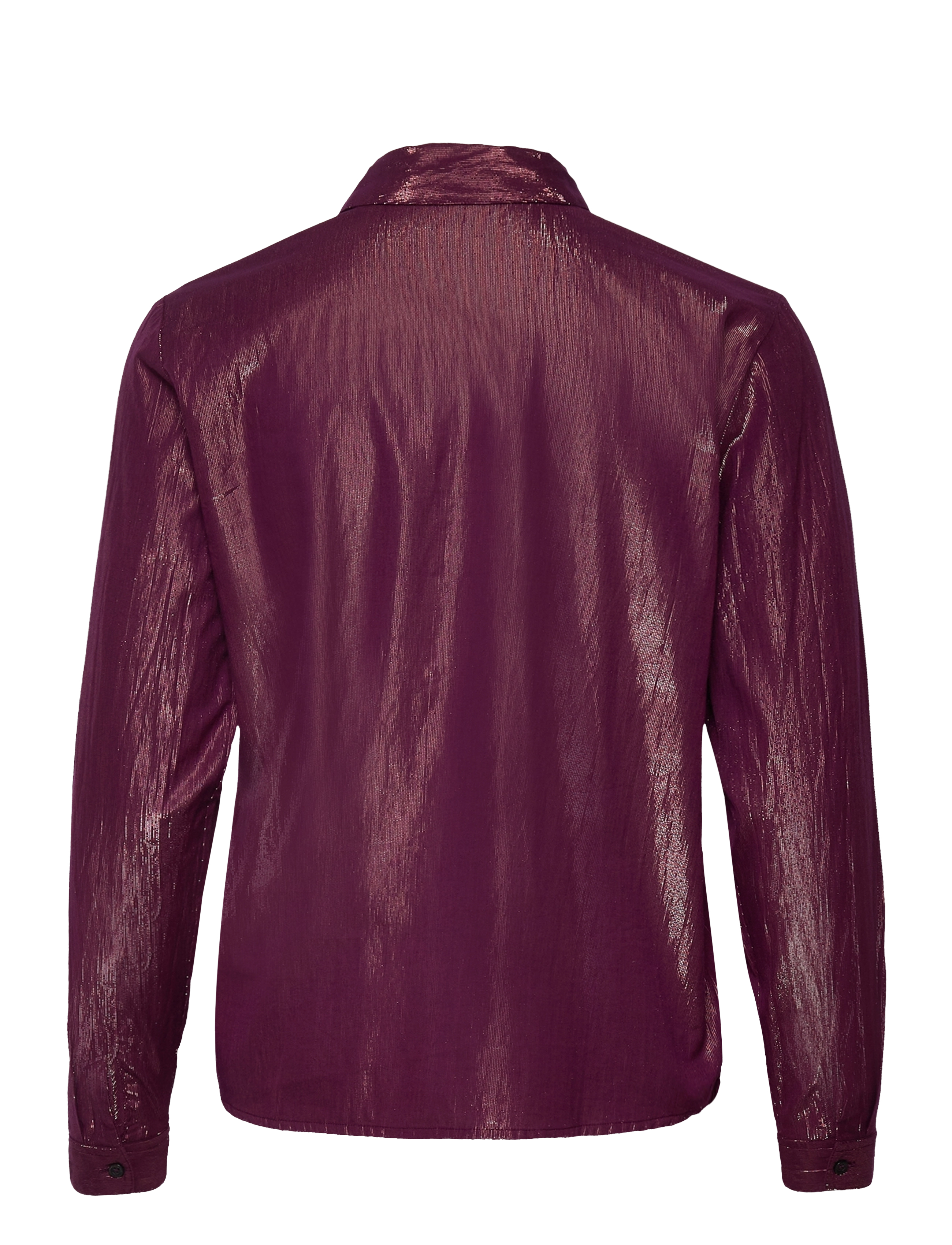 Scotch & Soda - Cotton lurex regular fit shirt - langærmede skjorter - aubergine sunset - 2