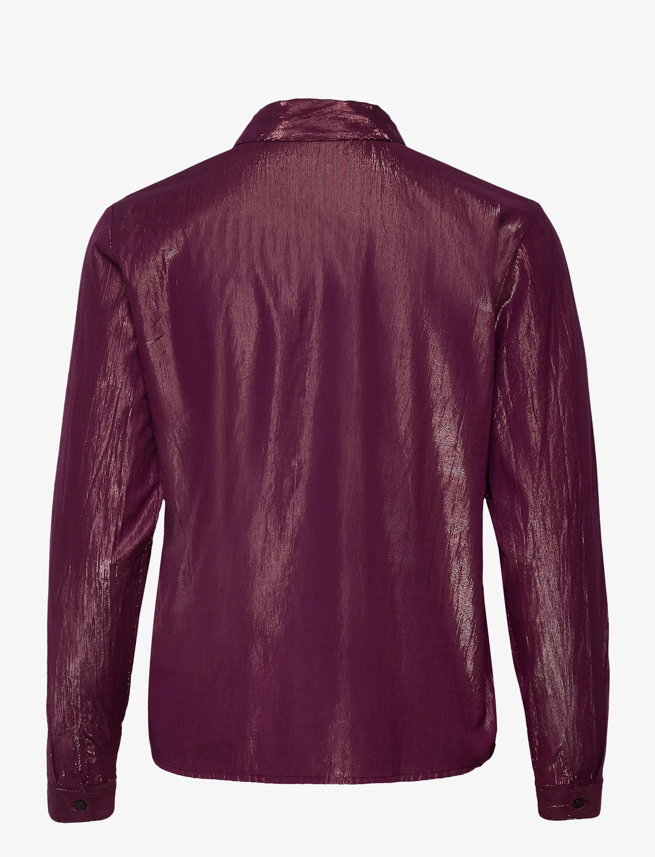 Scotch & Soda - Cotton lurex regular fit shirt - long-sleeved shirts - aubergine sunset - 1