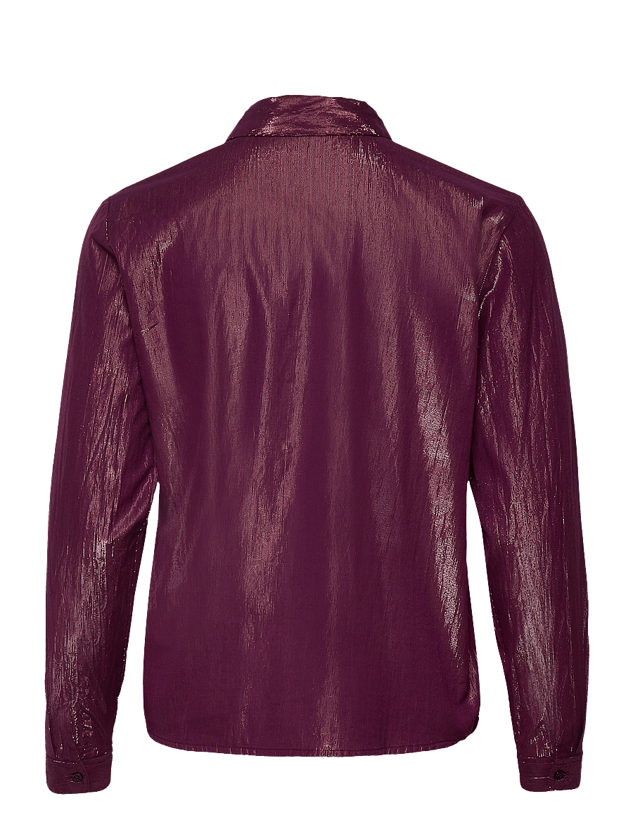 Scotch & Soda - Cotton lurex regular fit shirt - langermede skjorter - aubergine sunset - 2