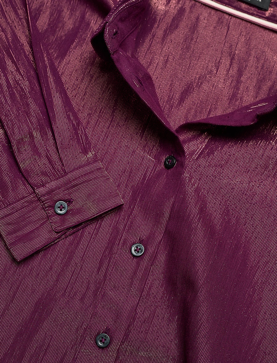 Scotch & Soda - Cotton lurex regular fit shirt - langermede skjorter - aubergine sunset - 3