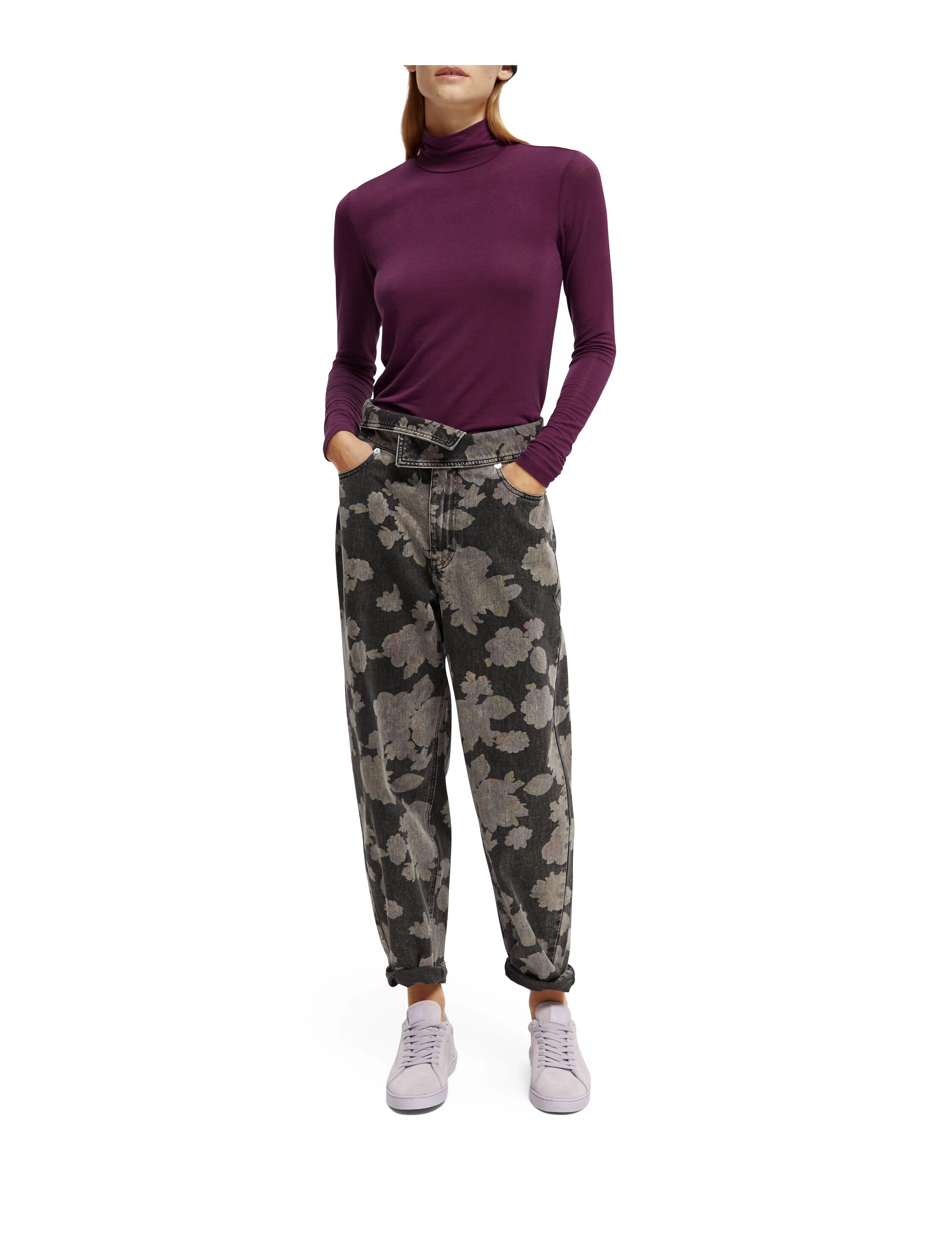 Scotch & Soda - Turtle-neck long sleeved top - aubergine sunset - 2