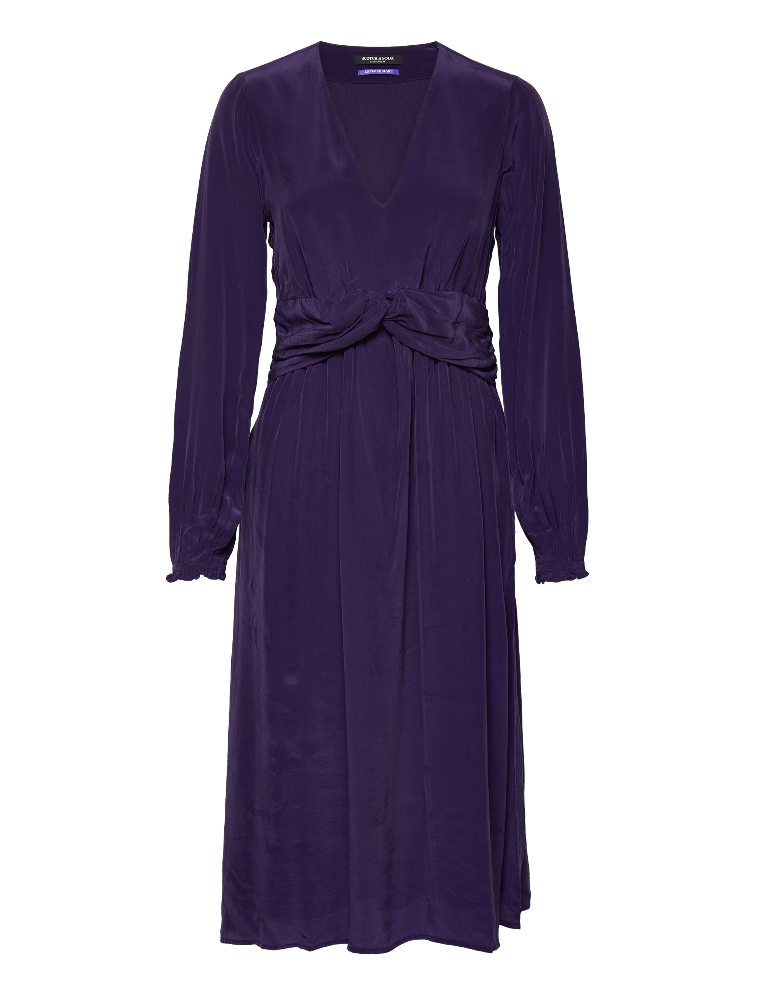 SCOTCH & SODA Knotted Waist Detail V-Ausschnitt Kleid Pink - XS - Damen