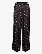 Gia - Mid rise wide leg printed elasticated trousers - PLANETS