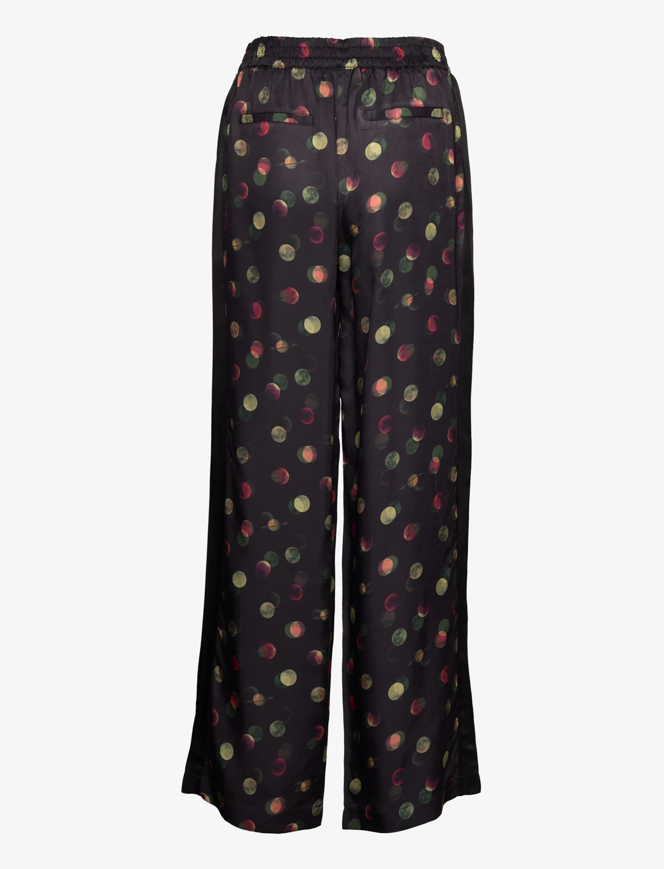Scotch & Soda - Gia - Mid rise wide leg printed elasticated trousers - straight leg trousers - planets - 1