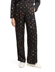 Scotch & Soda - Gia - Mid rise wide leg printed elasticated trousers - bukser med lige ben - planets - 2