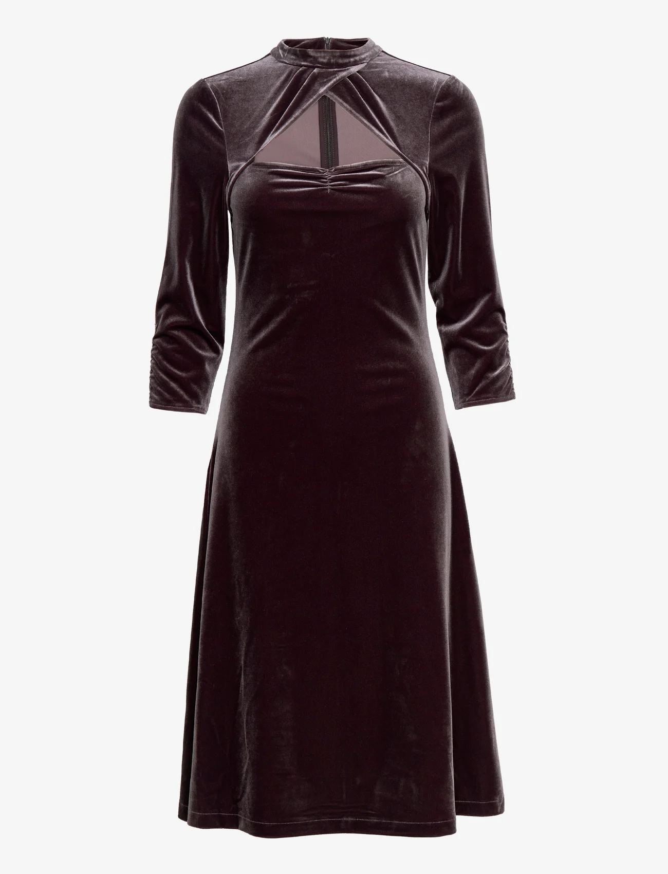 Scotch & Soda - Cut out Velvet midi dress - midikjoler - black sky - 0