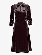 Cut out Velvet midi dress - BLACK SKY