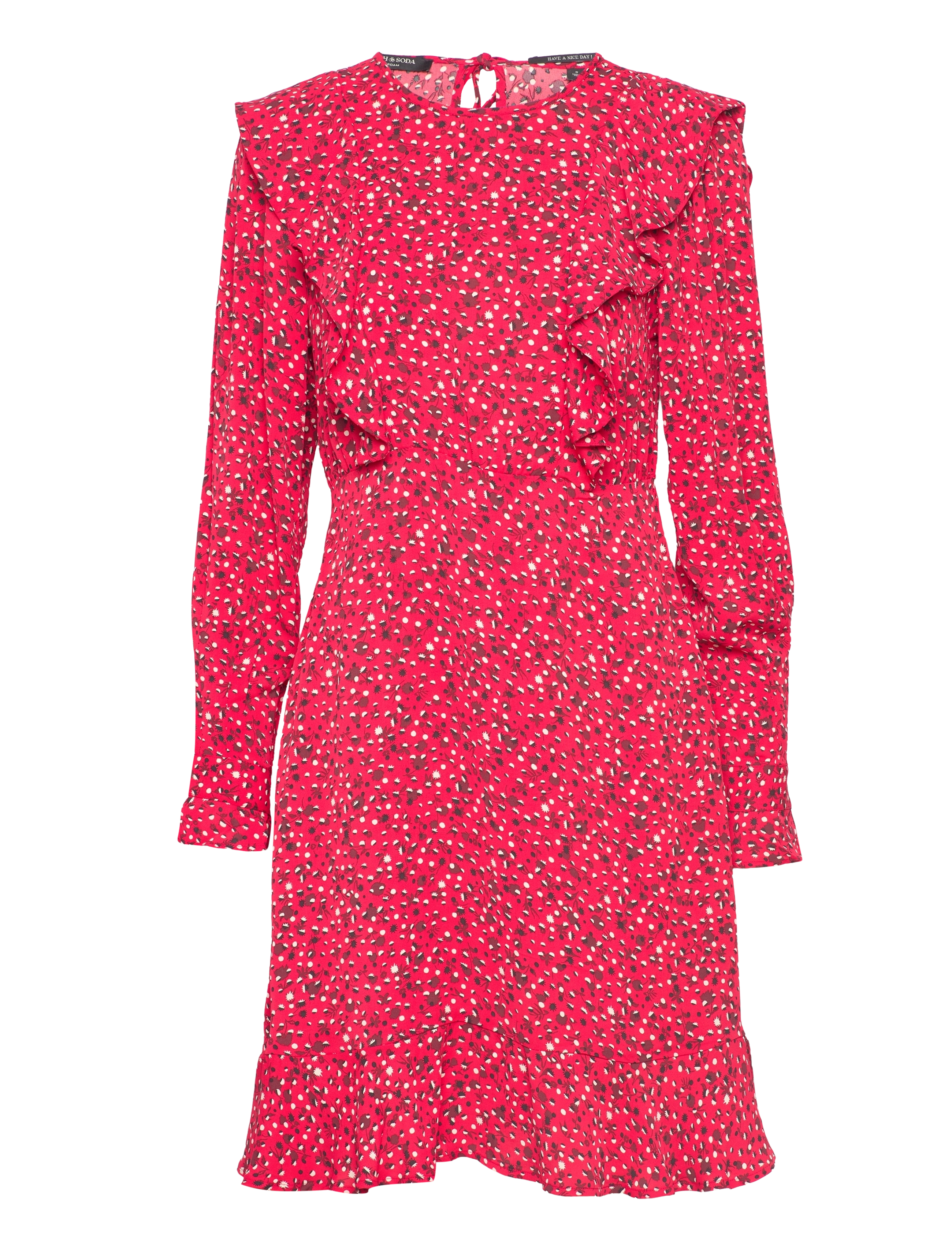 SCOTCH & SODA Ruffled Hem Mini Kleid Pink - S - Damen