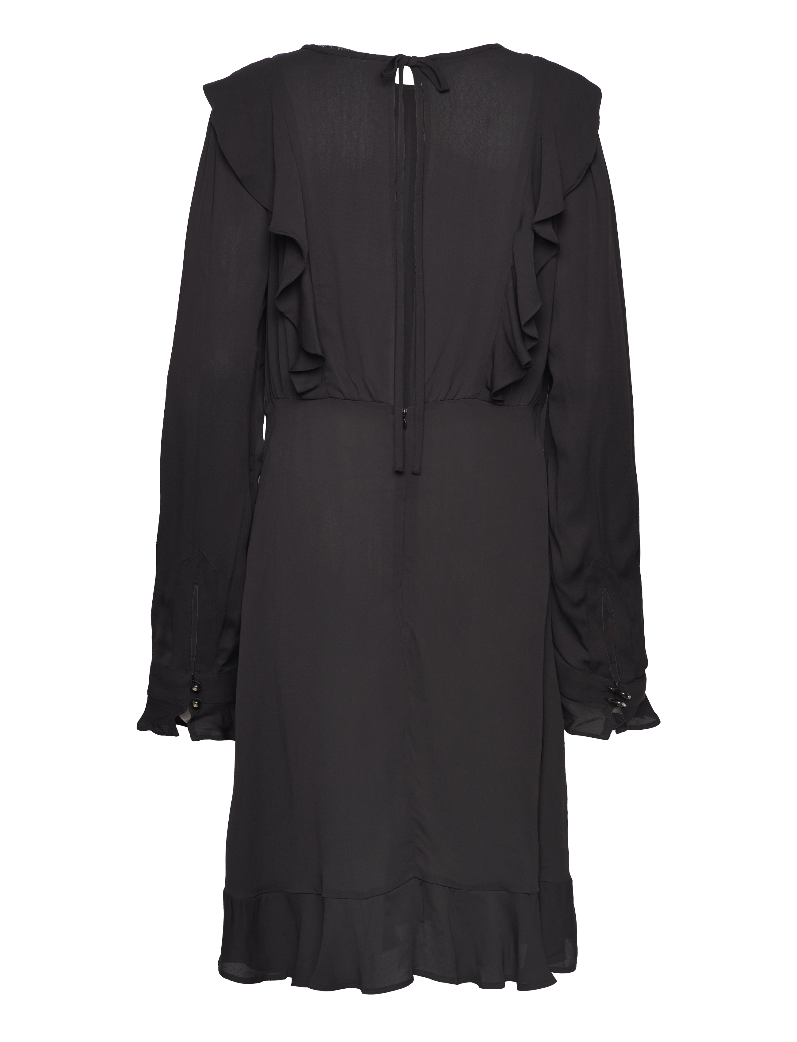 Scotch & Soda - Ruffled hem mini dress - korte kjoler - black sky - 2