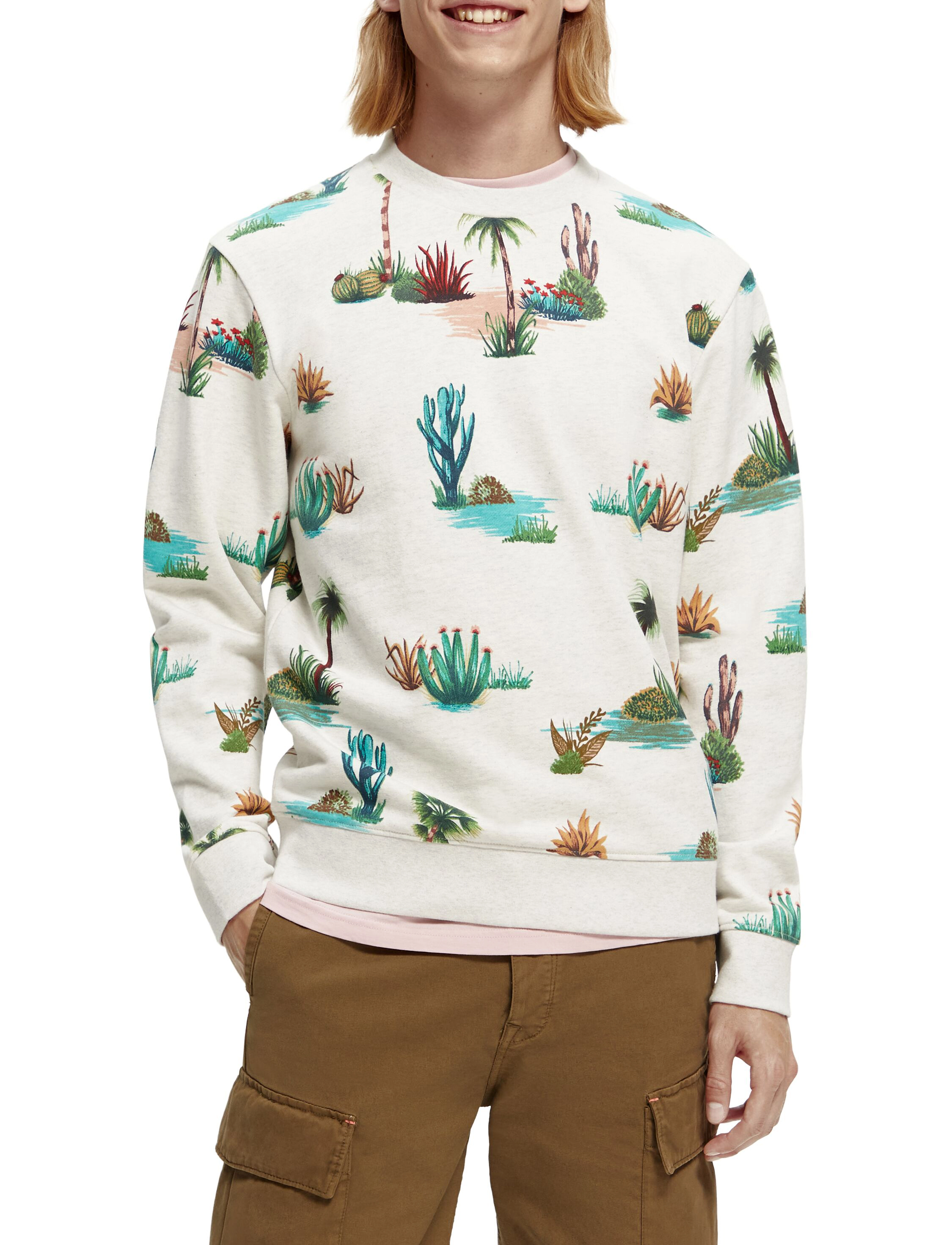 Scotch & Soda - Printed crewneck felpa sweatshirt in Organic Cotton - combo d - 2
