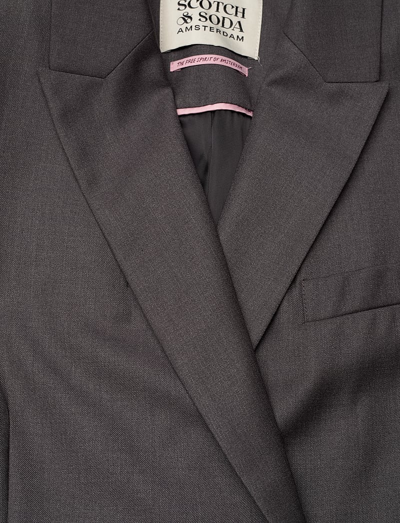 Scotch & Soda - Core DB tropical wool boyfriend blazer with belt - blazer mit gürtel - charcoal melange - 2