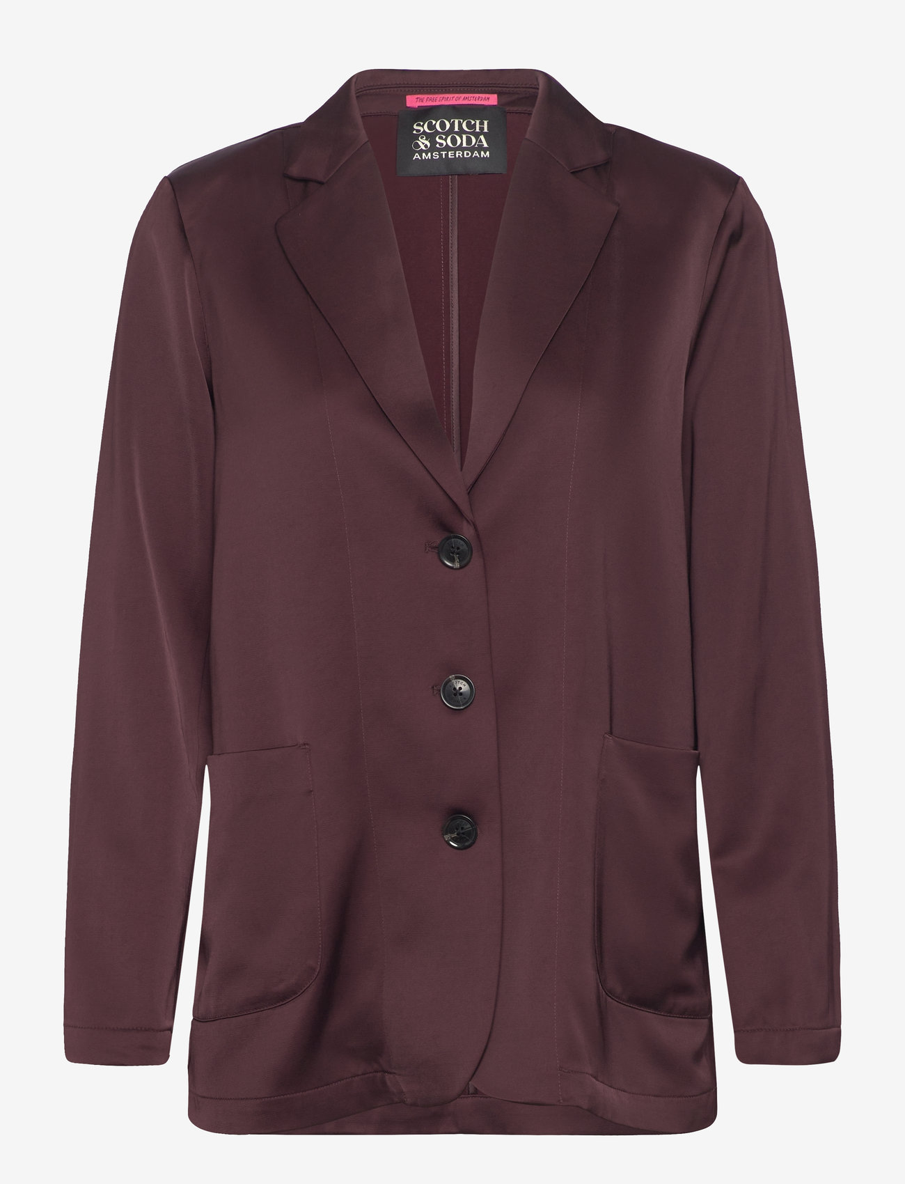 Scotch & Soda - SB satin blazer - einreihige blazer - dark bordeaux - 0