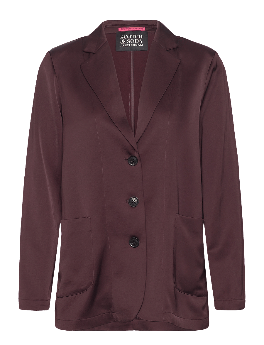 Scotch & Soda - SB satin blazer - party wear at outlet prices - dark bordeaux - 0