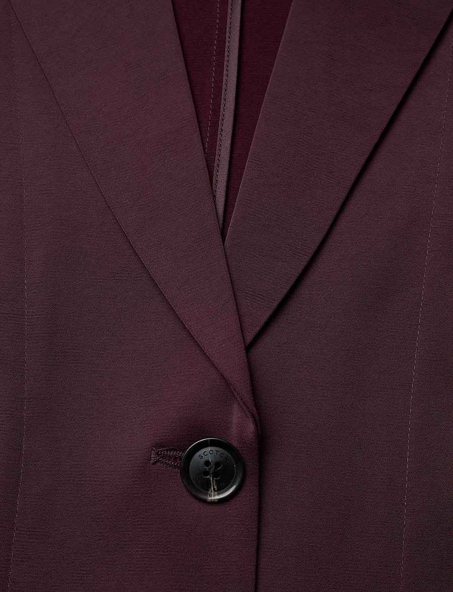 Scotch & Soda - SB satin blazer - party wear at outlet prices - dark bordeaux - 3