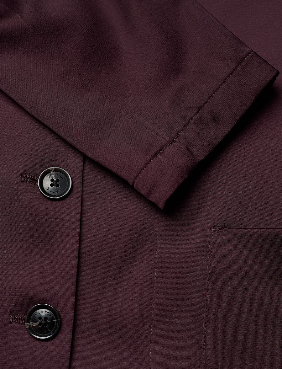 Scotch & Soda - SB satin blazer - party wear at outlet prices - dark bordeaux - 4