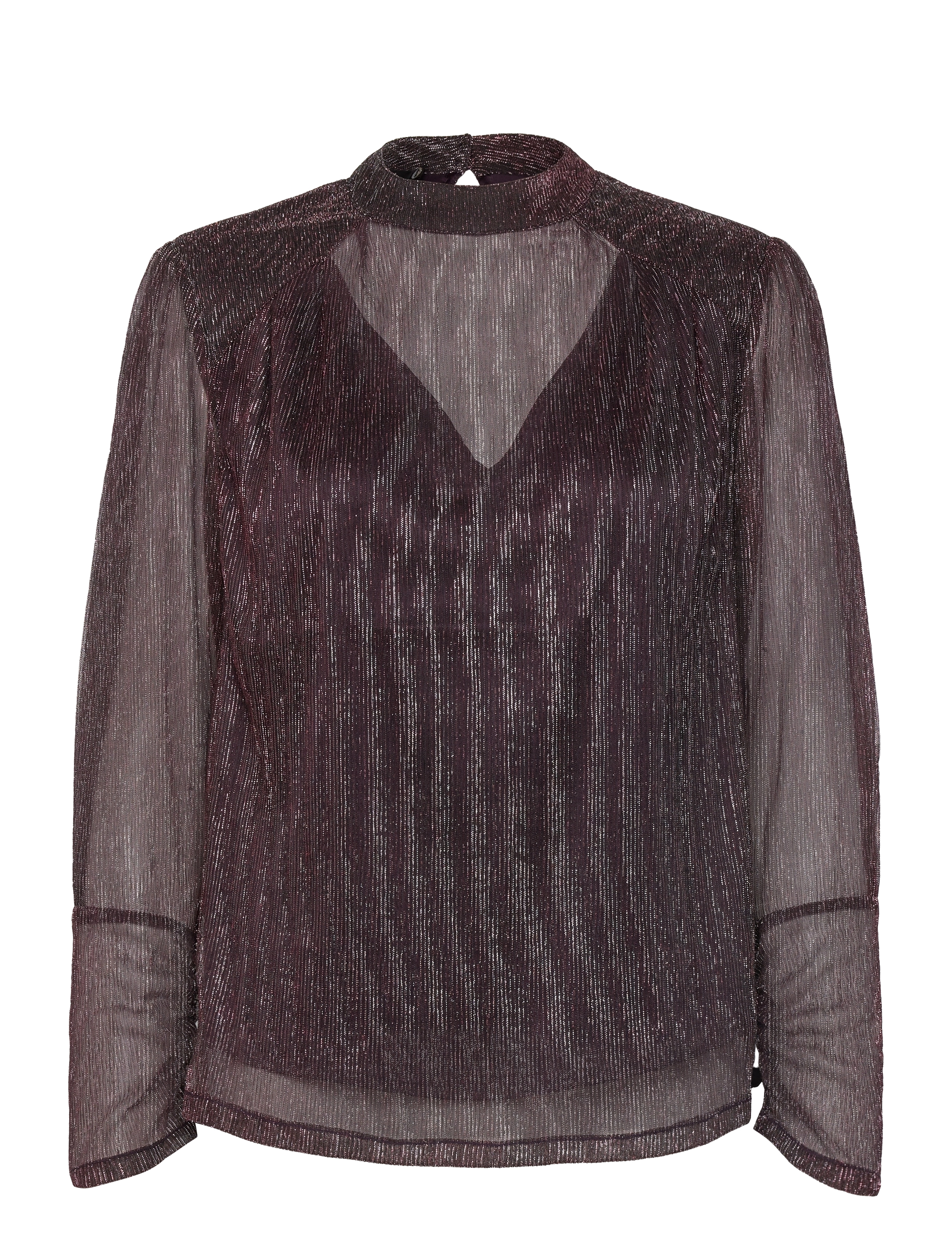 SCOTCH & SODA Lurex High Neck Oberteil Burgundy - 34 - Damen