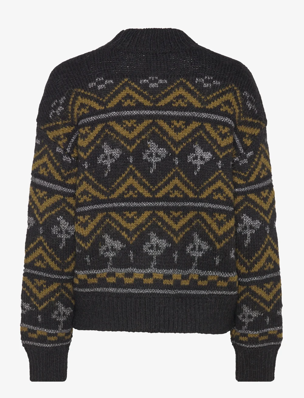 Scotch & Soda - Metallic Fair Isle pullover - stickade tröjor - evening black - 1