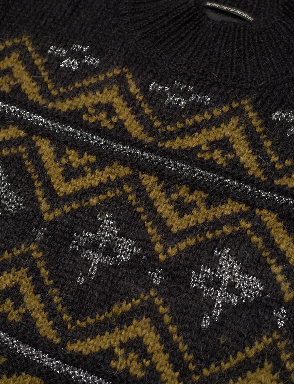 Scotch & Soda - Metallic Fair Isle pullover - stickade tröjor - evening black - 2