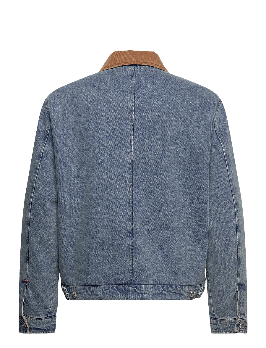 Scotch & Soda - Cord collar indigo teddy jacket - washed indigo - 1