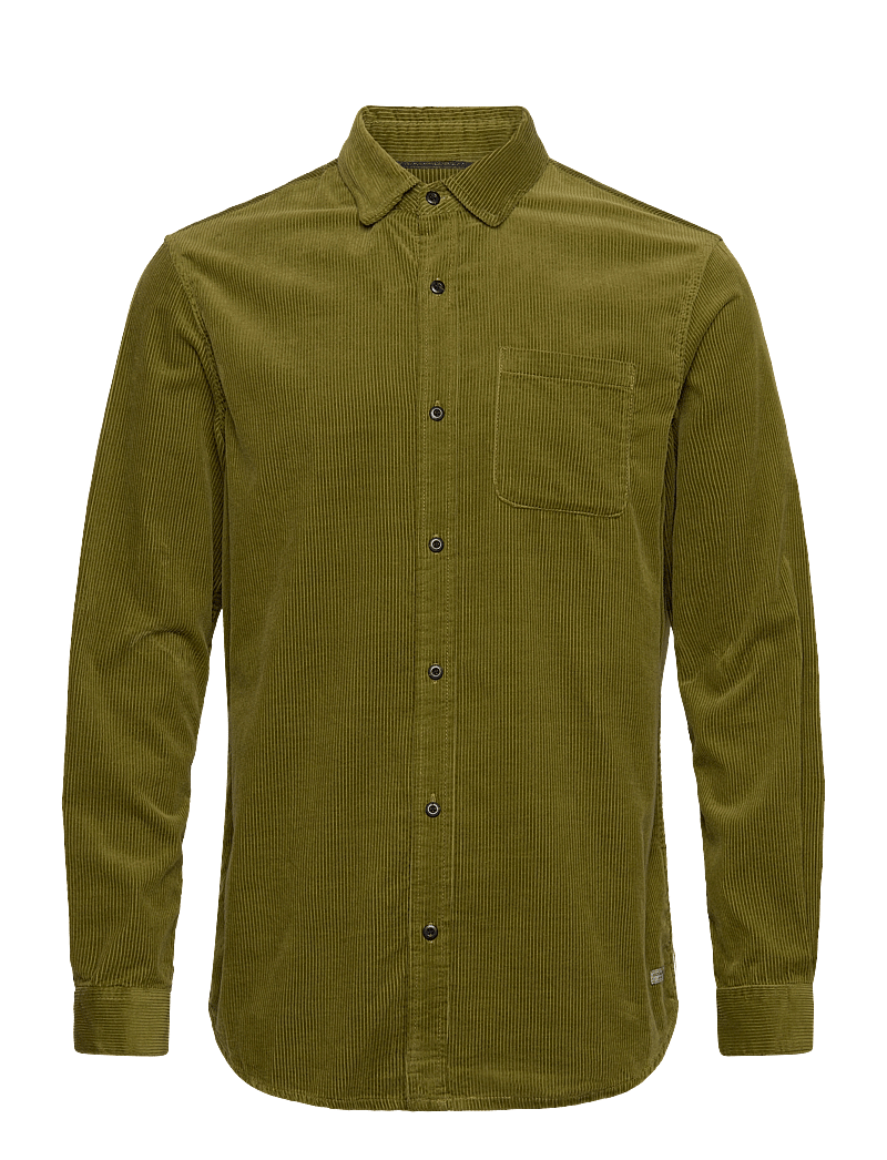 Scotch & Soda - Solid Corduroy Shirt - velvet särgid - moss green - 0