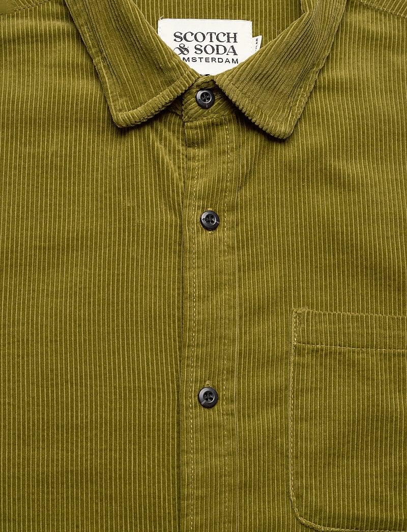 Scotch & Soda - Solid Corduroy Shirt - velvet särgid - moss green - 2