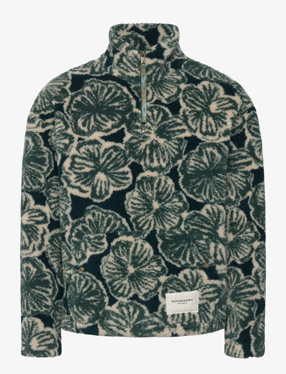 Scotch & Soda - Polar Fleece Zip Sweatshirt - fleece-pullover - san fran flower - 0