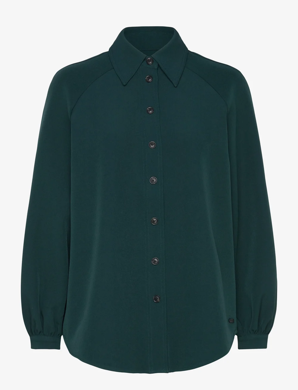 Scotch & Soda - Crepe peasant sleeve overshirt - overshirts - cypress green - 0