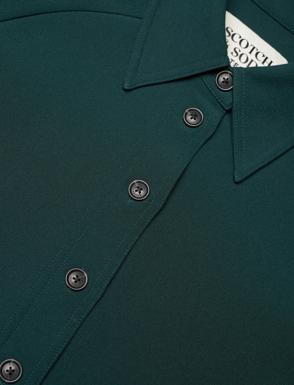 Scotch & Soda - Crepe peasant sleeve overshirt - overshirts - cypress green - 2