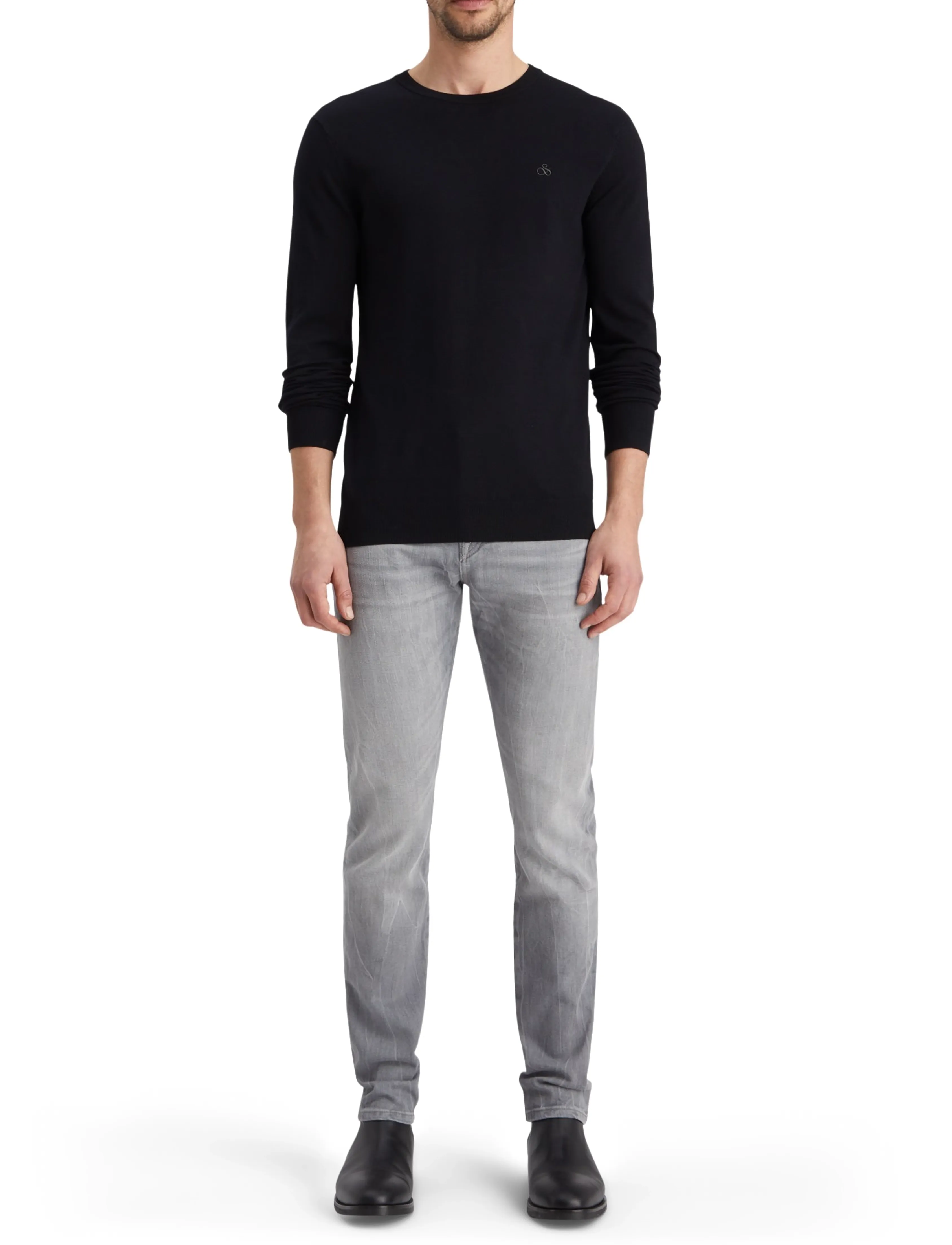 Scotch & Soda CORE Viscose Pullover Crewneck - Strickmode - BLACK / black