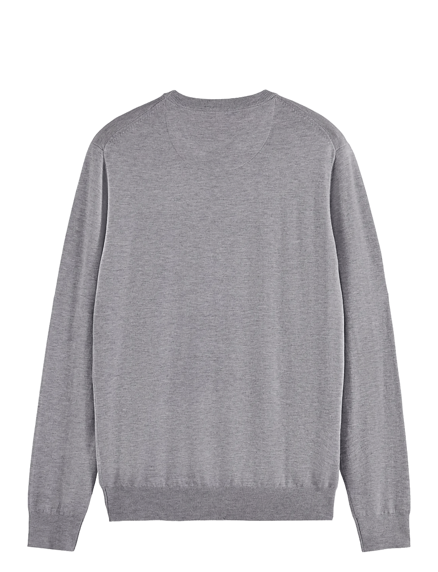 Scotch & Soda - CORE Viscose Pullover Crewneck - round necks - grey melange - 2