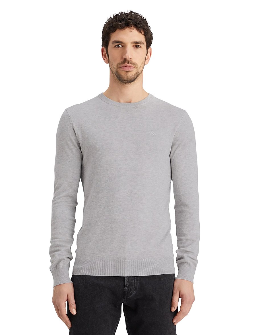 Scotch & Soda - CORE Viscose Pullover Crewneck - round necks - grey melange - 0