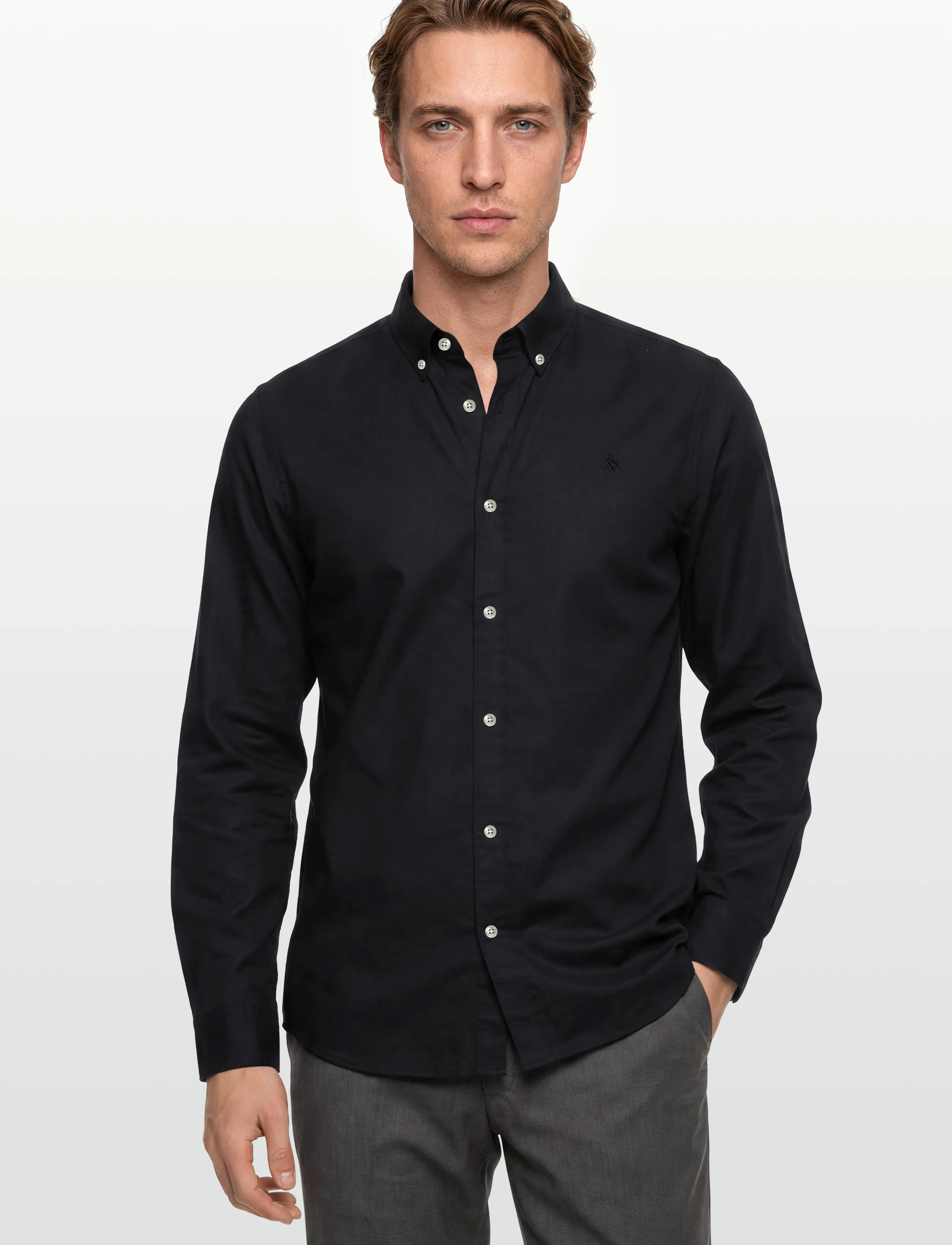 Scotch & Soda - Core - Oxford Solid - oxford-skjortor - black - 3