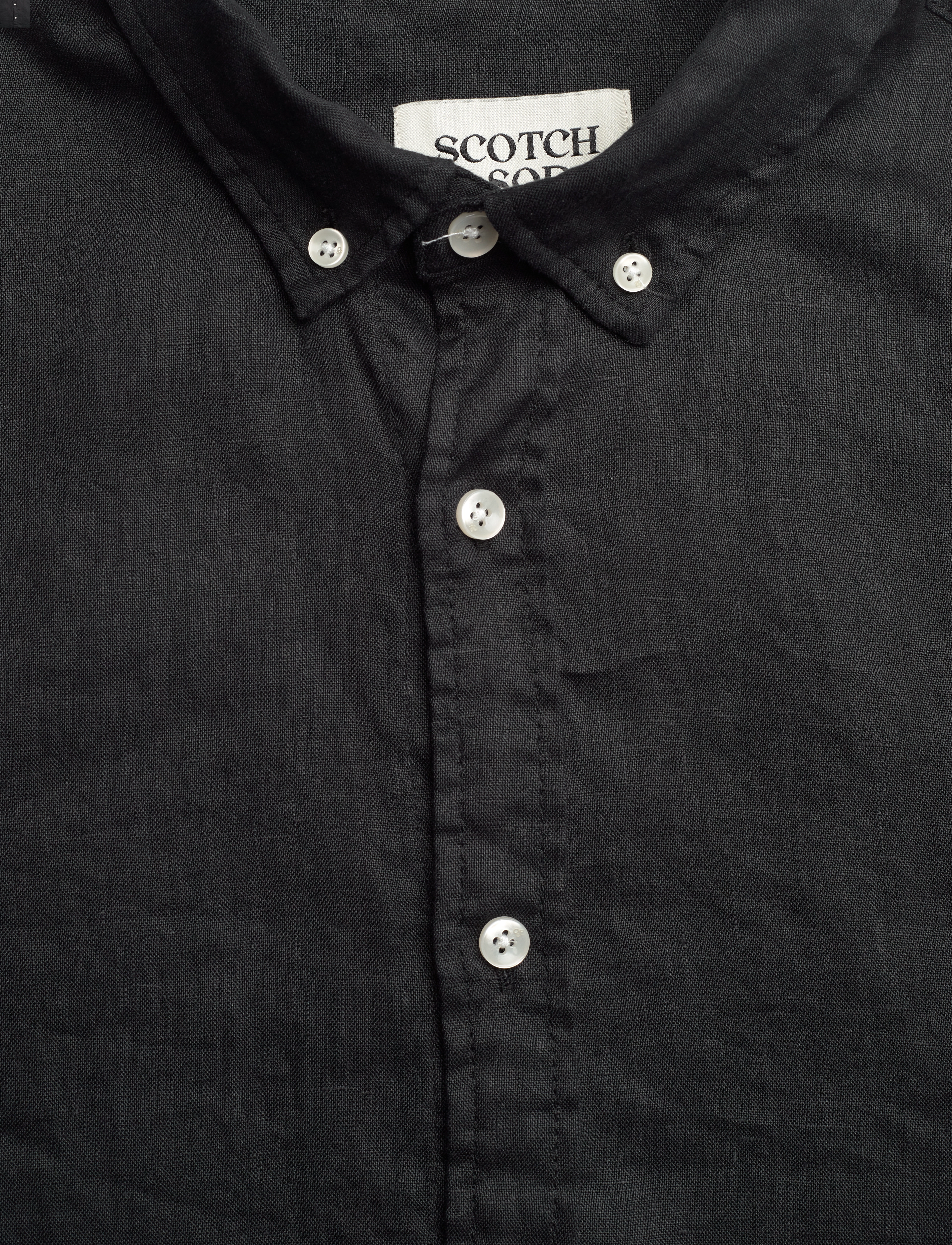 Scotch & Soda - CORE Linen Shirt ls Buttondown - hørskjorter - black - 2