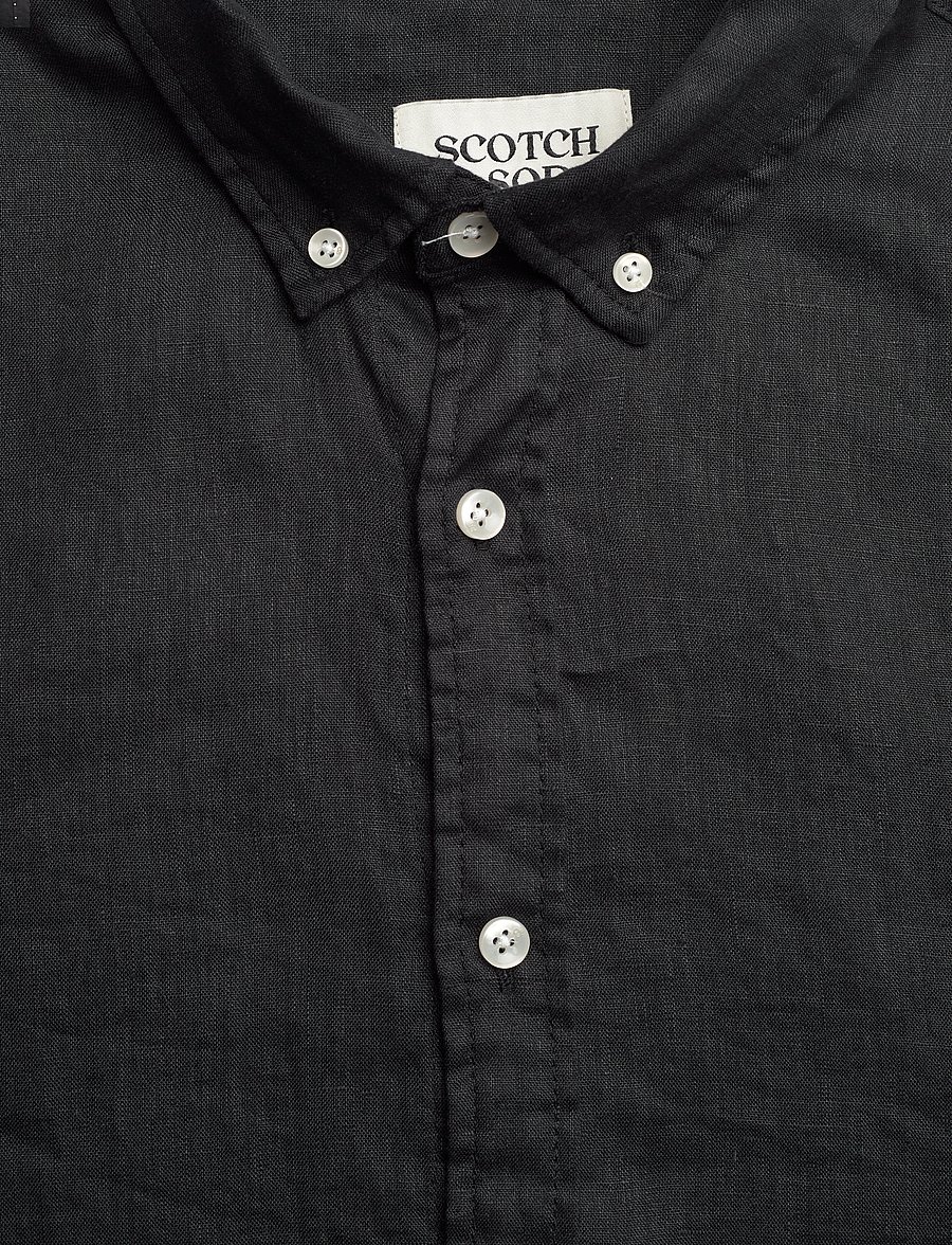 Scotch & Soda - CORE Linen Shirt ls Buttondown - hørskjorter - black - 2