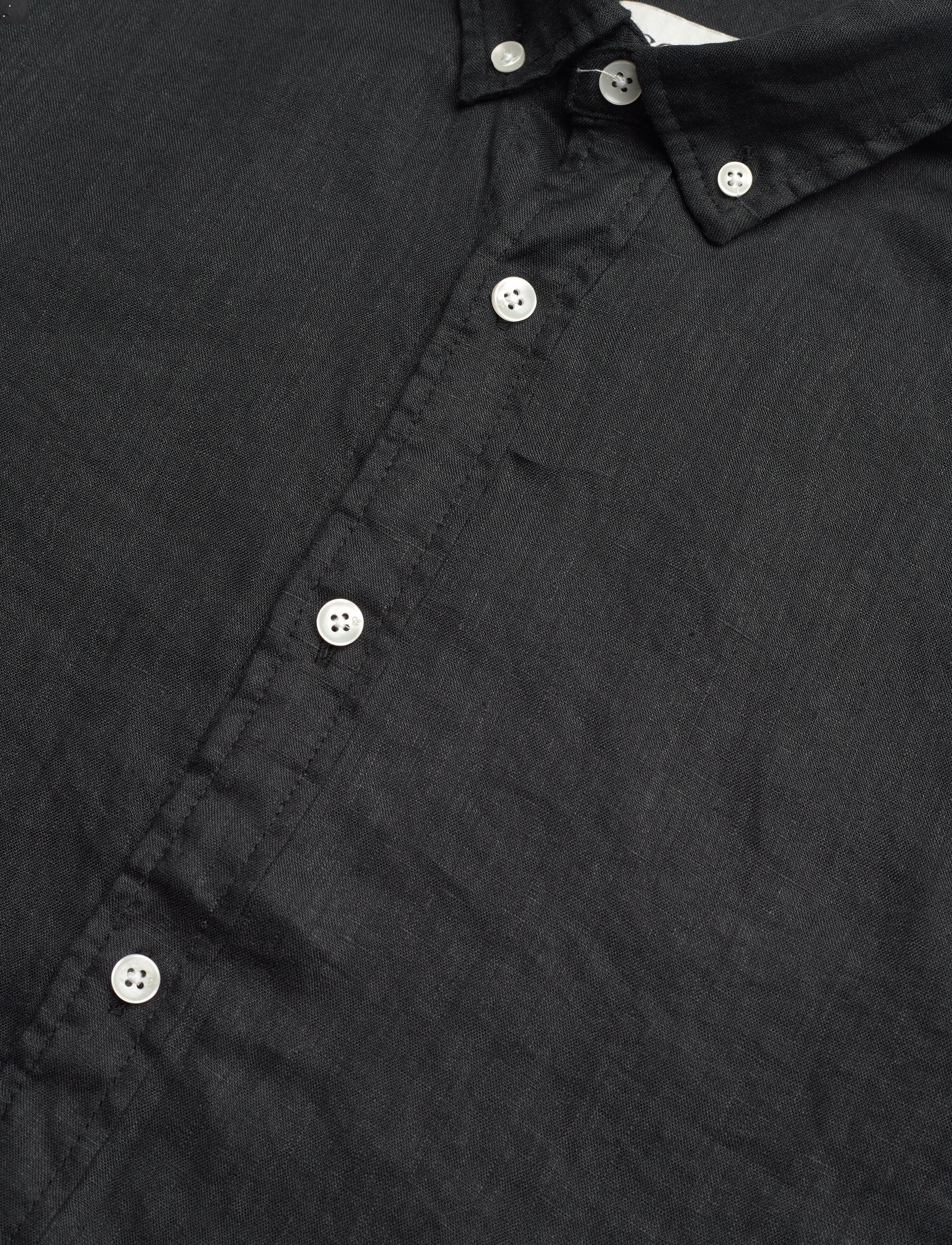 Scotch & Soda - CORE Linen Shirt ls Buttondown - hørskjorter - black - 3