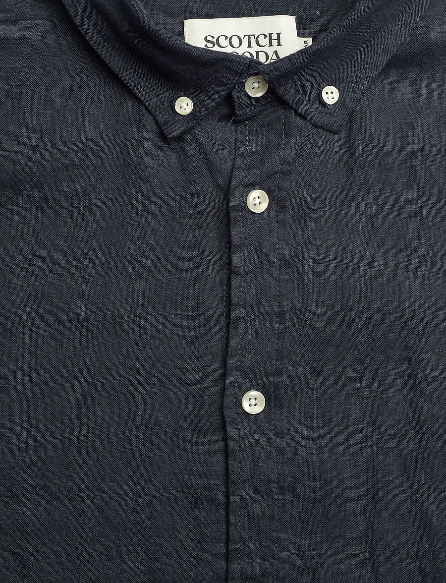 Scotch & Soda - CORE Linen Shirt ls Buttondown - hørskjorter - night - 2