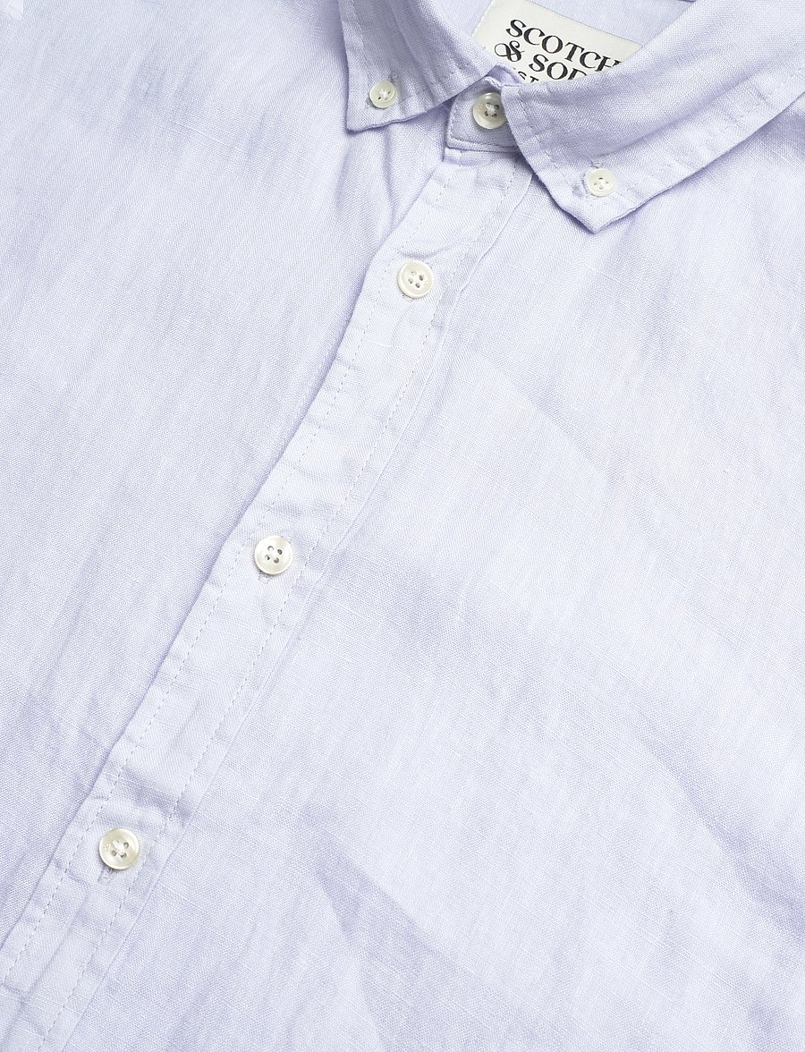 Scotch & Soda - CORE Linen Shirt ls Buttondown - linneskjortor - shirt blue - 3
