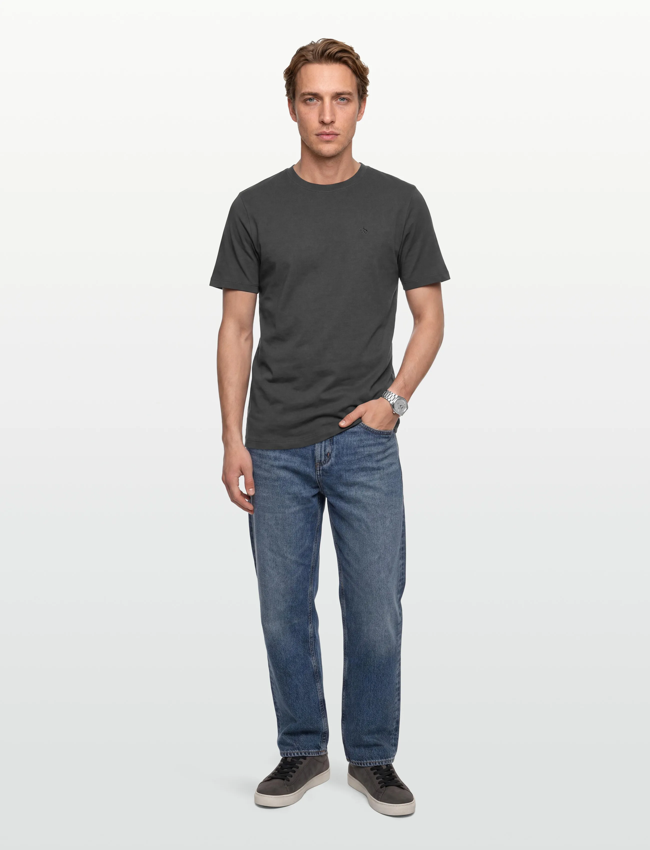 Scotch & Soda Core Logo T-Shirt, M, T-shirts, Schwarz - Short-sleeved, Männerswear