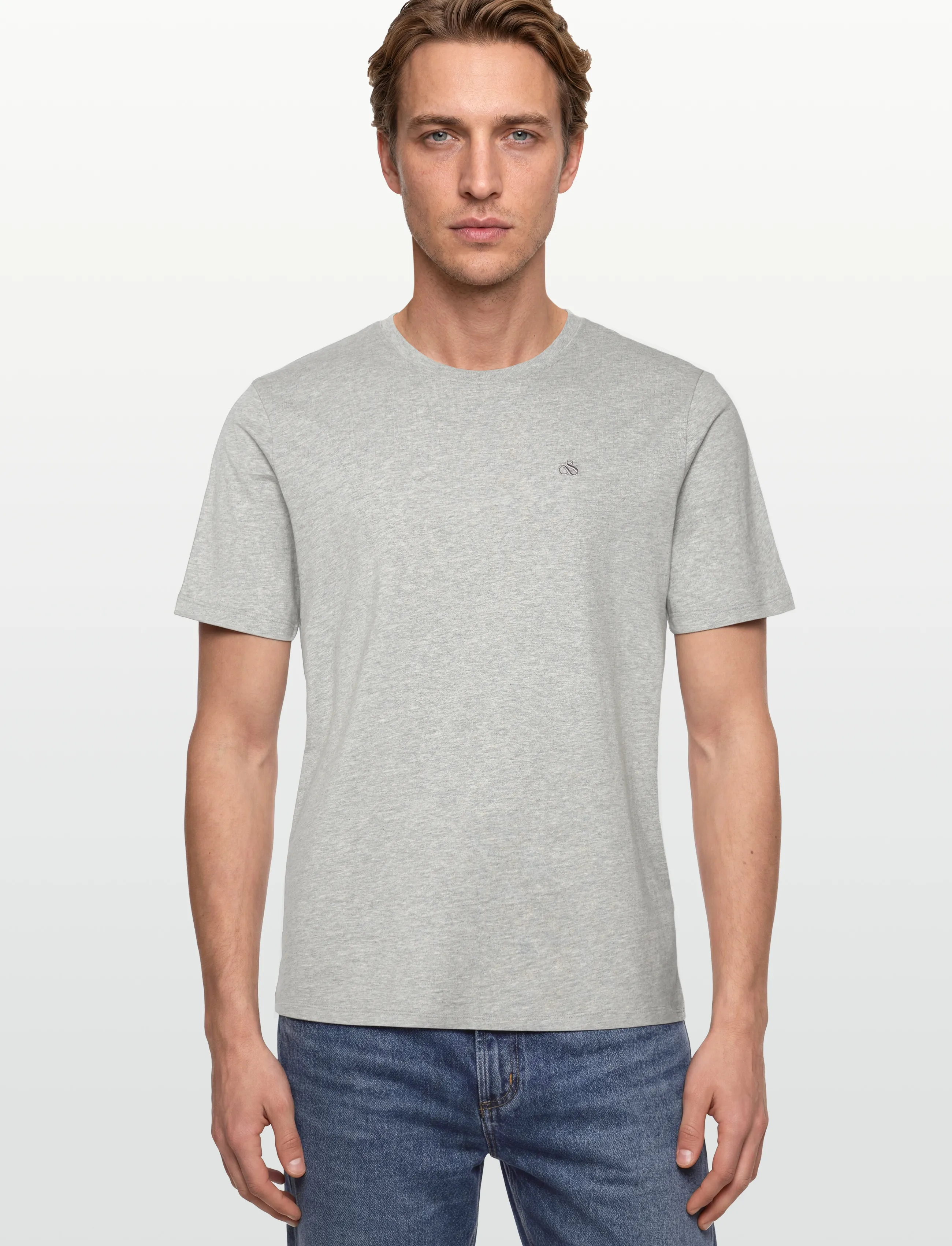 Scotch & Soda - CORE Logo T-Shirt - kurzärmelige t-shirts - grey melange - 3