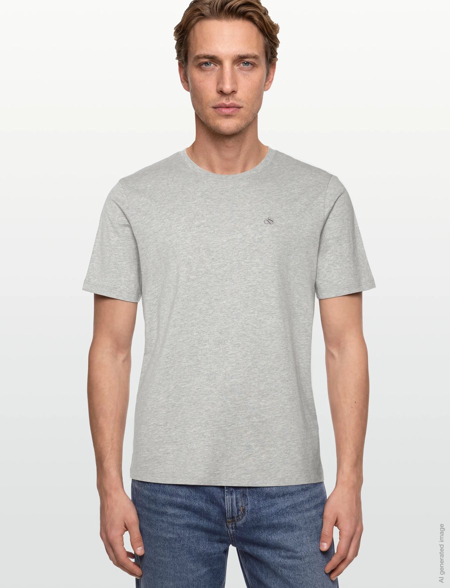 Scotch & Soda - CORE Logo T-Shirt - kurzärmelige t-shirts - grey melange - 3