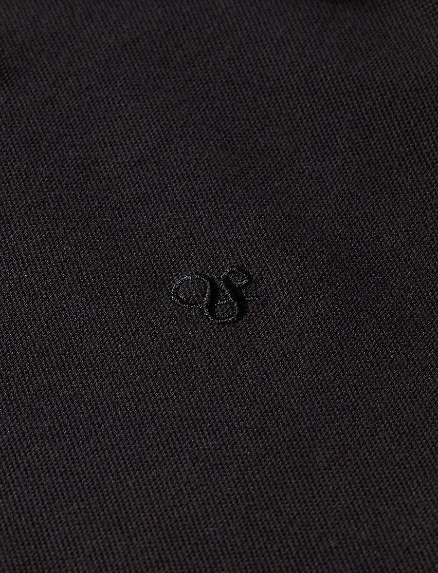 Scotch & Soda - CORE Logo Pique Polo - kortärmade pikéer - black - 5