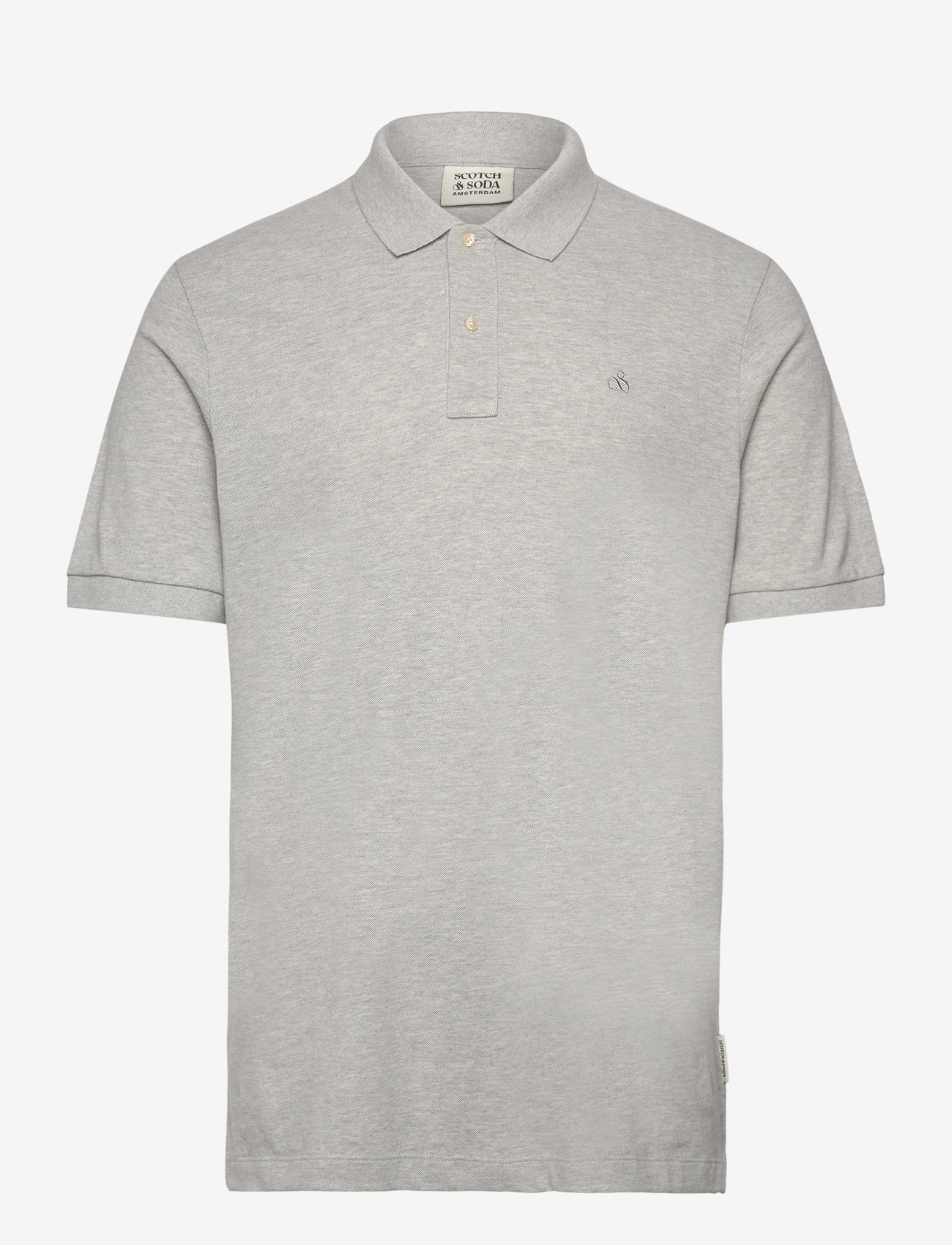 Scotch & Soda - CORE Logo Pique Polo - polos à manches courtes - grey melange - 0