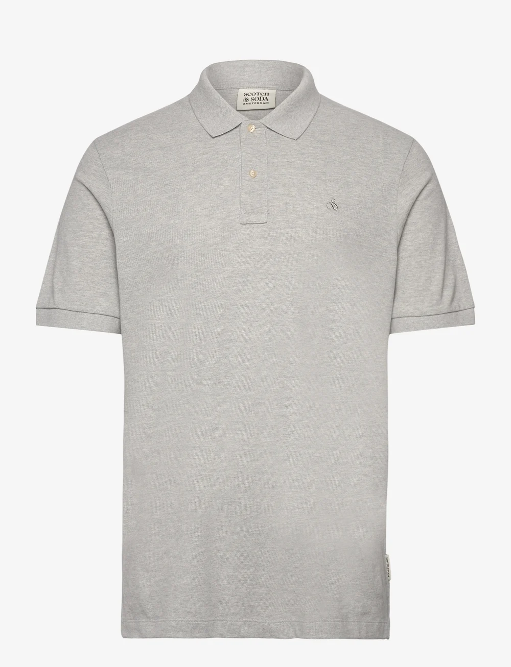 Scotch & Soda - CORE Logo Pique Polo - kurzärmelig - grey melange - 0