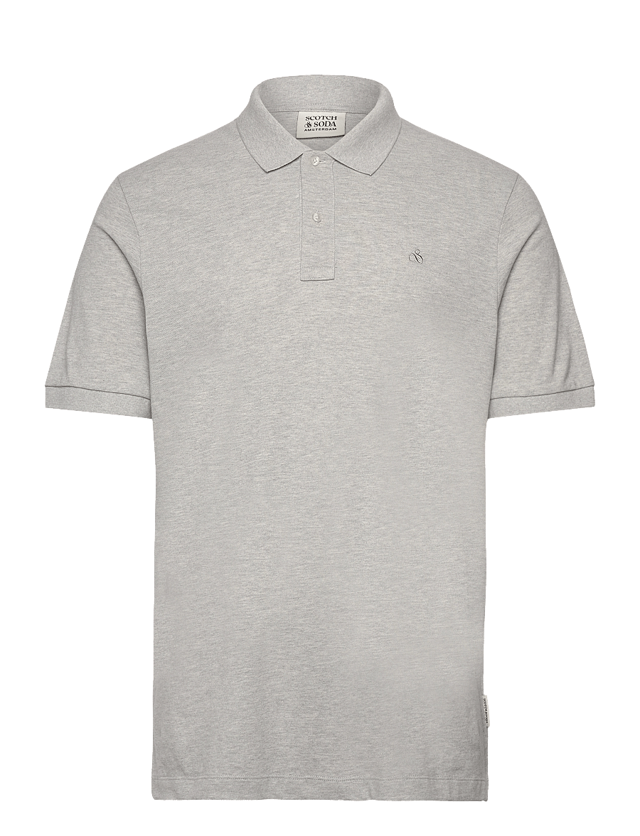 Scotch & Soda - CORE Logo Pique Polo - kurzärmelig - grey melange - 1