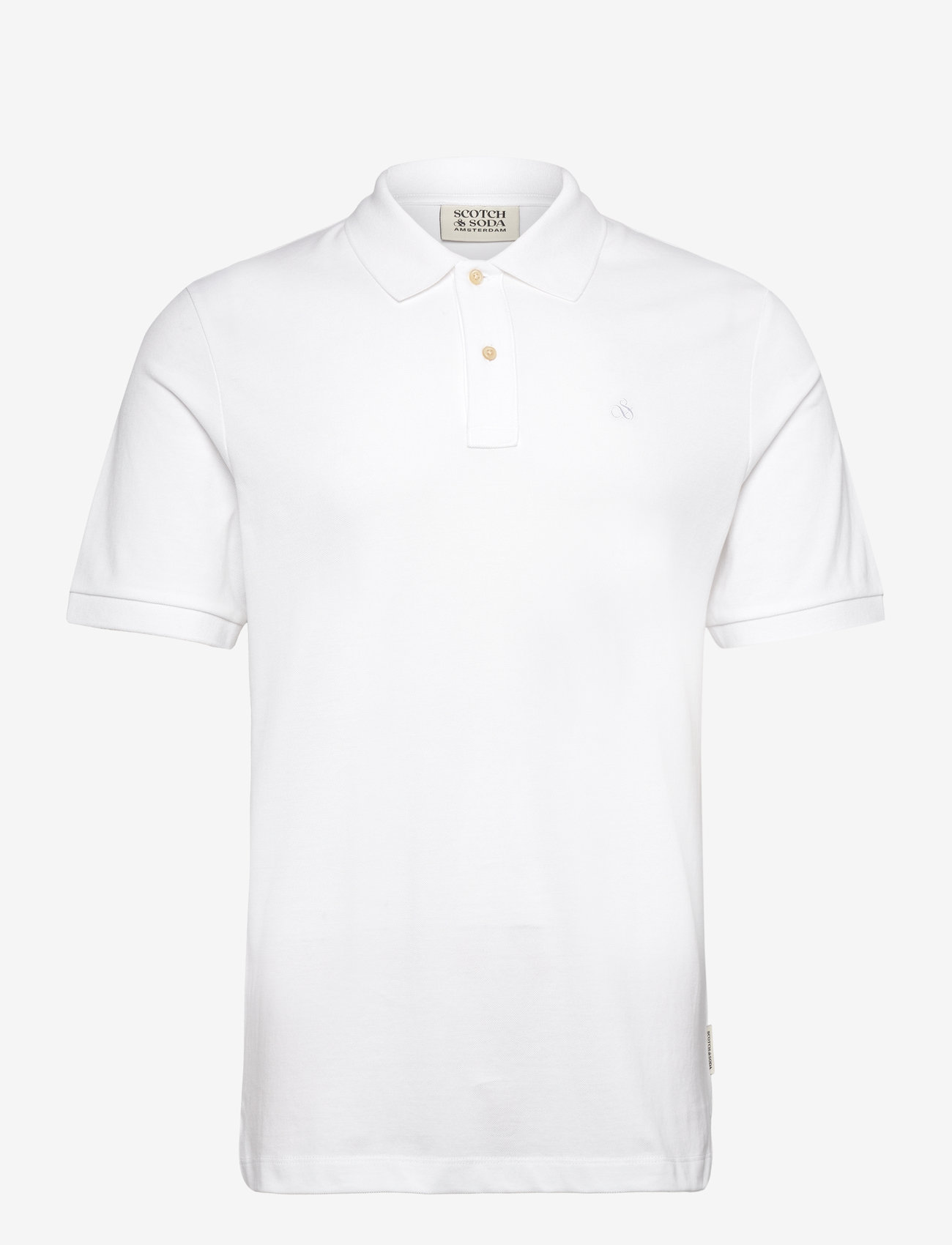 Scotch & Soda - CORE Logo Pique Polo - kortærmede poloer - white - 0