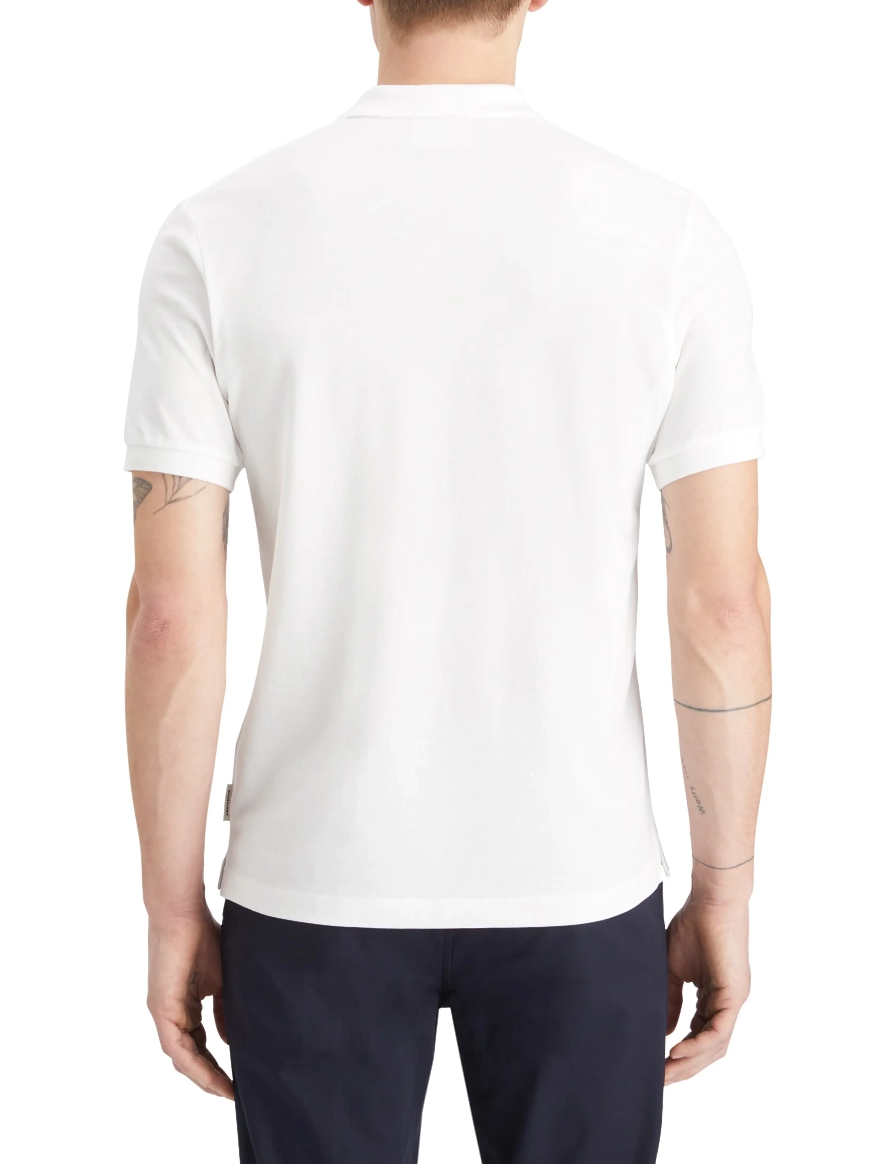 Scotch & Soda Core Logo Pique Polo, S, Polos, Weiß - Short-sleeved, Männerswear