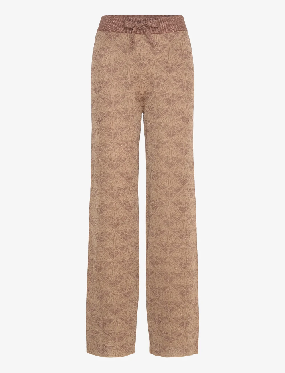 Scotch & Soda - Monogram jacquard knitted trousers - straight leg hosen - desert sand - 0
