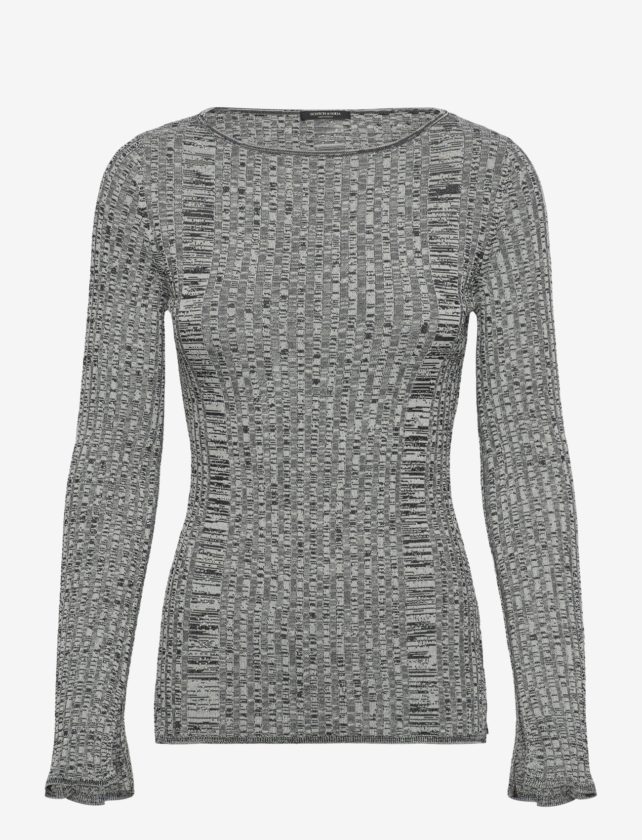Scotch & Soda - Ribbed knitted pullover - neulepuserot - black - 0
